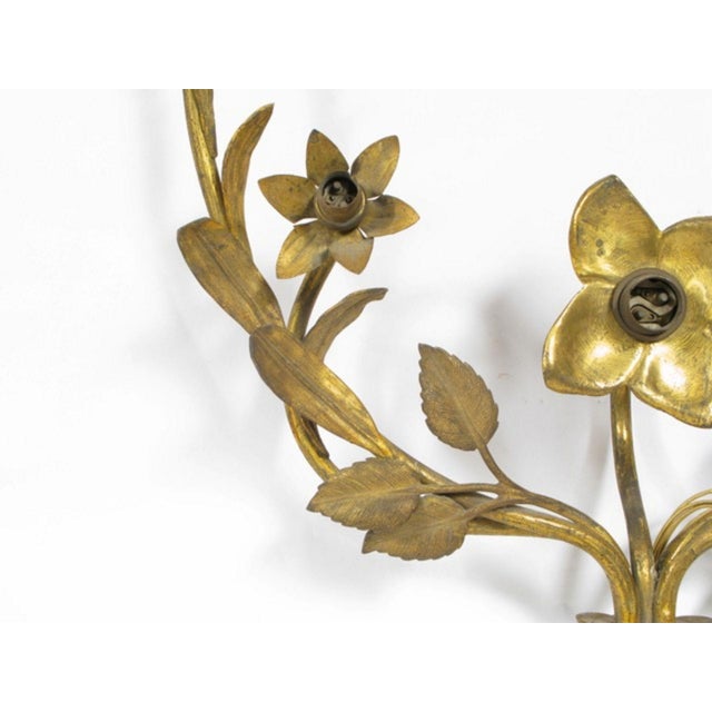 Golden Bronze Wall Lamp, 1950s, Set of 2 For Sale - Image 4 of 8