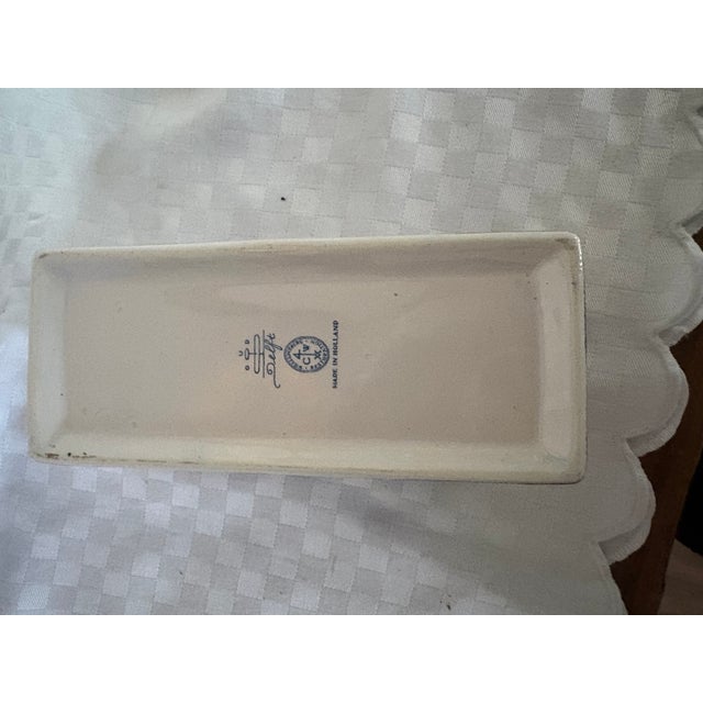 Traditional Dutch Delft Rectangular Plant Flowers Frog For Sale - Image 11 of 11