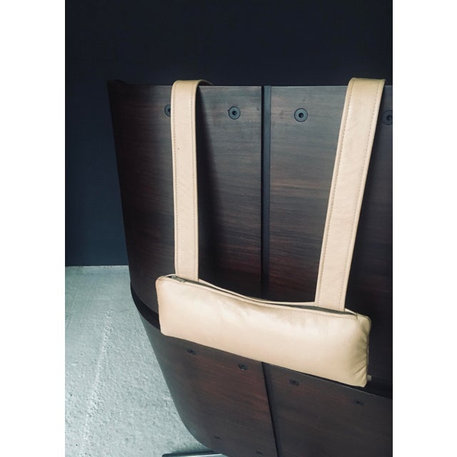 Set of Mid-Century Modern Leather Lounge Chair and Ottoman, Germany, 1960s For Sale - Image 17 of 18