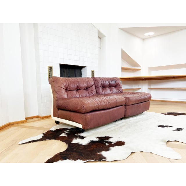Brown 1970s Brown Leather Amanta Lounge Chair by Mario Bellini for C&b Italia (Last One) For Sale - Image 8 of 8
