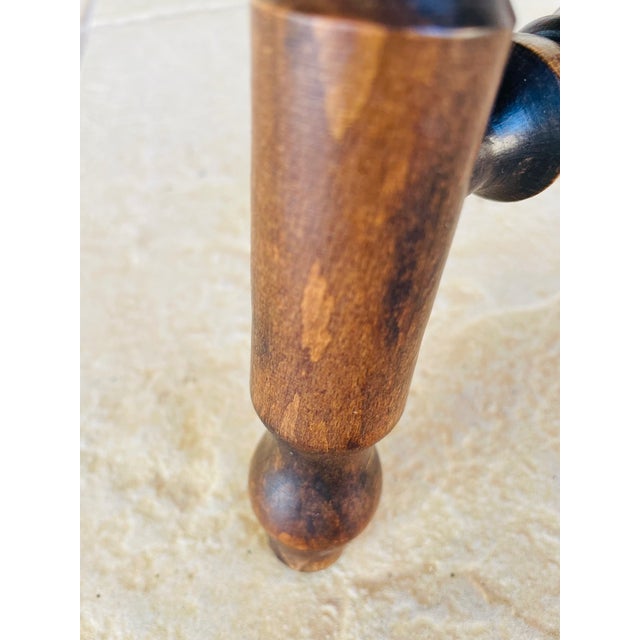 Turned Walnut Tripod Stool For Sale - Image 13 of 18