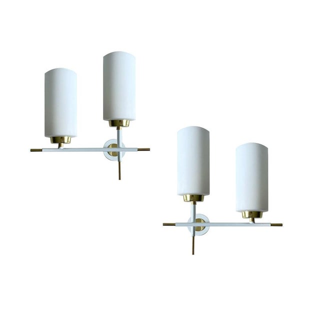 Vintage Opaline Glass Sconces from Lunel, 1960s, Set of 2 For Sale - Image 16 of 16