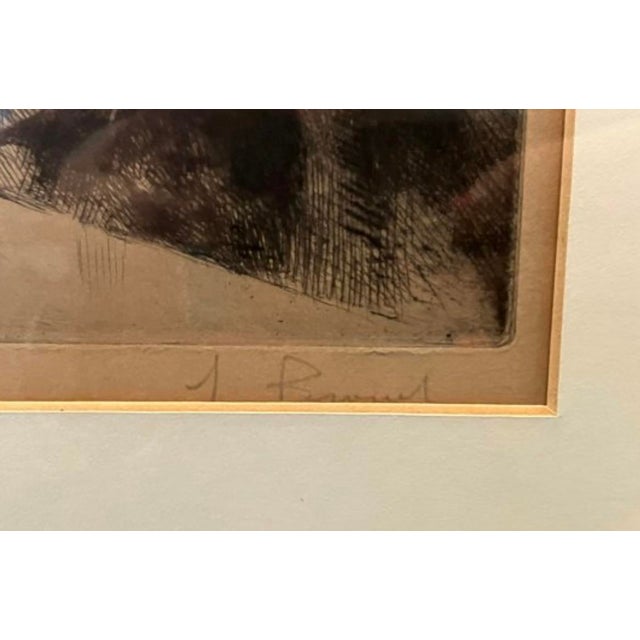 Antique Etching, "La Femme Au Chien", Auguste Brouet (French, 1872-1941)