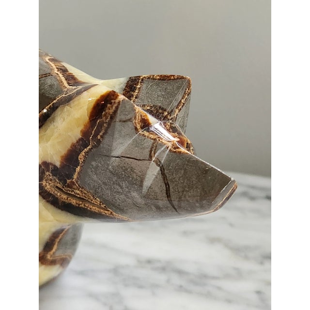 Brown Vintage Onyx Bear Paperweight or Bookend For Sale - Image 8 of 12