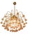 Vintage Gold Rain Chandelier with Handmade Murano Glass Pink Flowers, Italy, 1960 For Sale - Image 6 of 16