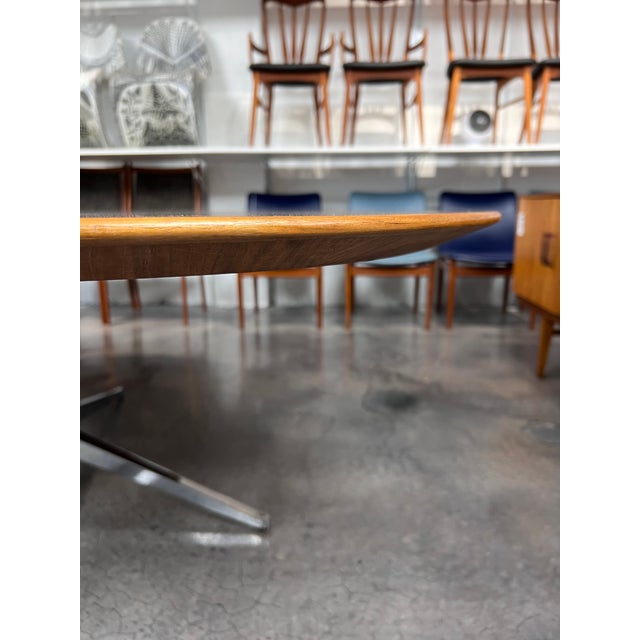 Mid Century Modern Authentic Knoll International Exotic Wood Brazilian Rosewood Oval Dining Table by Designer Florence Knoll. For Sale - Image 13 of 15