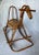 Wood Vintage Rattan Caned Seat Rocking Horse For Sale - Image 7 of 7