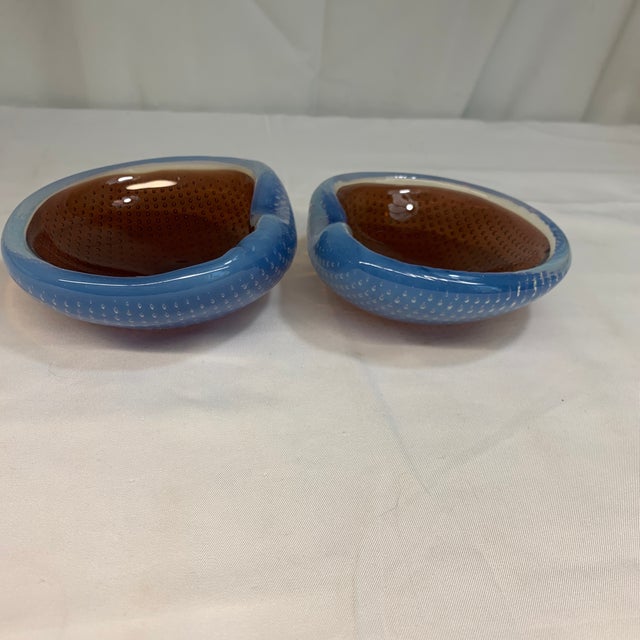 Vintage Galliano Ferro Murano Bullicante & Sommerso Geode Bowls – Pair ...