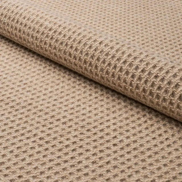 Schumacher Walden Wool Texture Fabric in Wheat For Sale