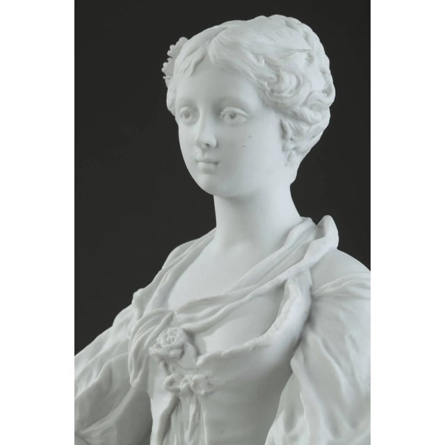 19th Century Biscuit Young Woman With Flowers Statuette For Sale - Image 16 of 18