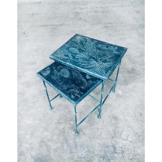 Postmodern Handmade Nesting Table Set by J. Berdou, France, 1980s, Set of 2 For Sale - Image 12 of 18