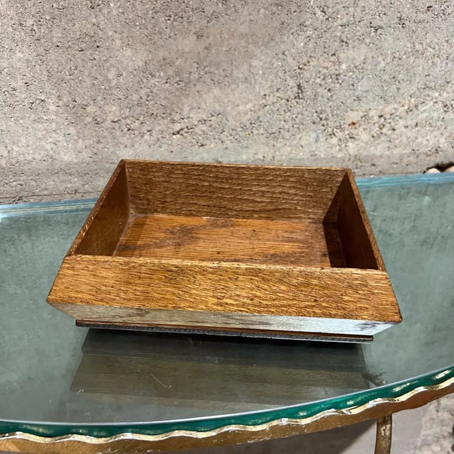 Mid-Century Modern 1970s Oak Wood Open Box Catchall Tray For Sale - Image 3 of 10