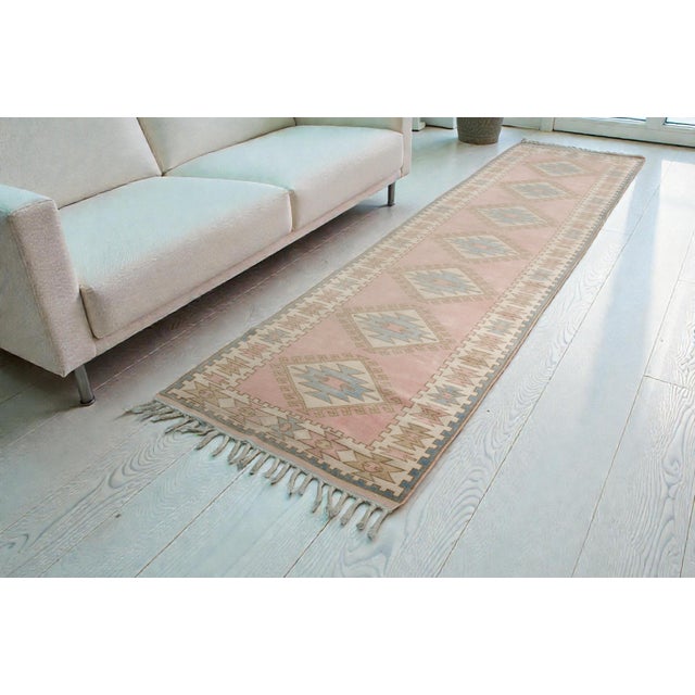 Textile Mid 20th Century Anatolian Kitchen Decor Hallway Runner Rug For Sale - Image 7 of 10
