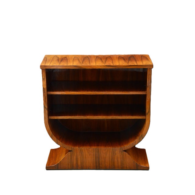 Art Deco Walnut Open Bookcases, 1930s, Set of 2 For Sale - Image 3 of 18