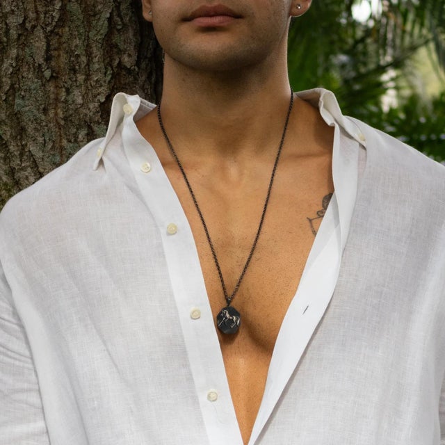 Freedom Rider Men’s Sterling Silver Necklace For Sale - Image 9 of 11