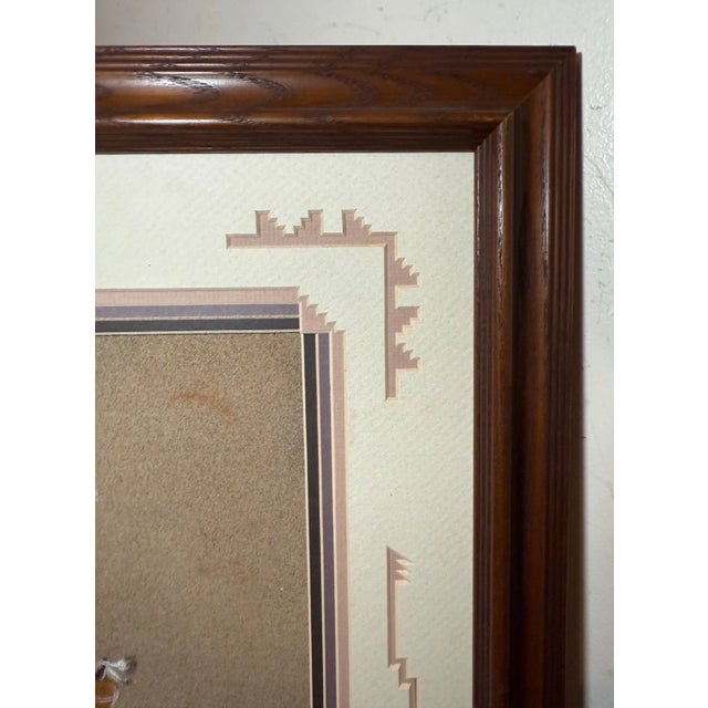 1980s Original Native American Navajo Indian Sand Painting by Harvey Wareagle Begay For Sale - Image 12 of 12