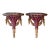 Red Chinoiserie Decorated Wall Shelves Hand Painted With Leopard Swags and Gold Accents For Sale