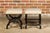 Wood Viennese 1900s Black Stools with X-Form Bases and Custom Upholstery, a Pair For Sale - Image 7 of 12