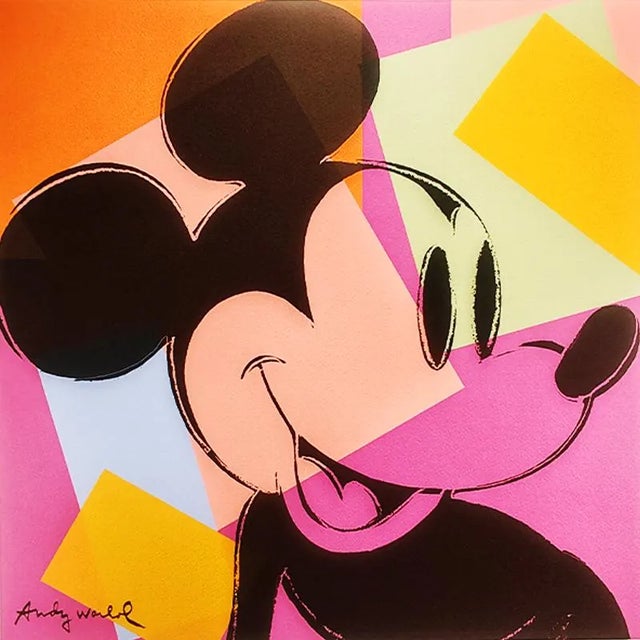 Andy warhol "mickey mouse" limited edition lithograph by cmoa. limited edition lithograph n 58/500 - numbers signed in...