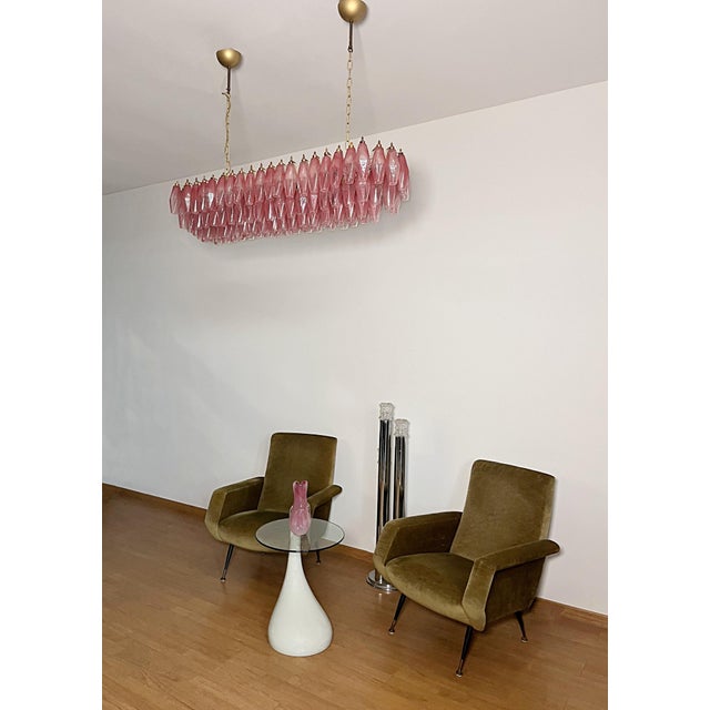 Glass Pink Alabaster Murano Glass Poliedri Chandelier by Carlo Scarpa, 1990 For Sale - Image 7 of 18