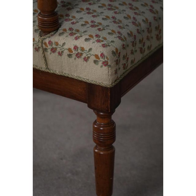 Danish Modern Armchair in Turned Wood with Floral Upholstery, Early 20th Century, 1930s For Sale - Image 15 of 18