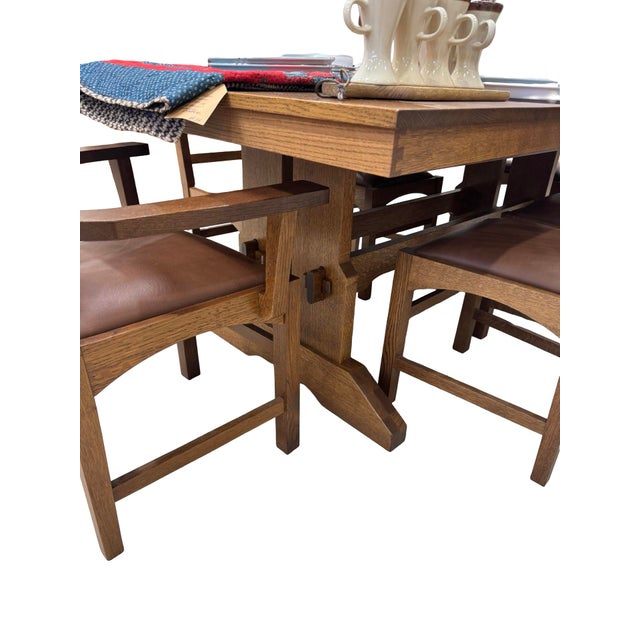Handmade Mission/Craftsman Style Dining Set For Sale - Image 4 of 10