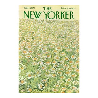 1973 Vintage New Yorker Magazine Cover by Ilonka Karasz, June 16, Daisies For Sale