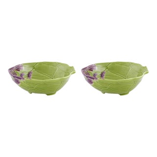 Bordallo Pinheiro Artichoke Pasta Plate, Green, Set of 2 For Sale