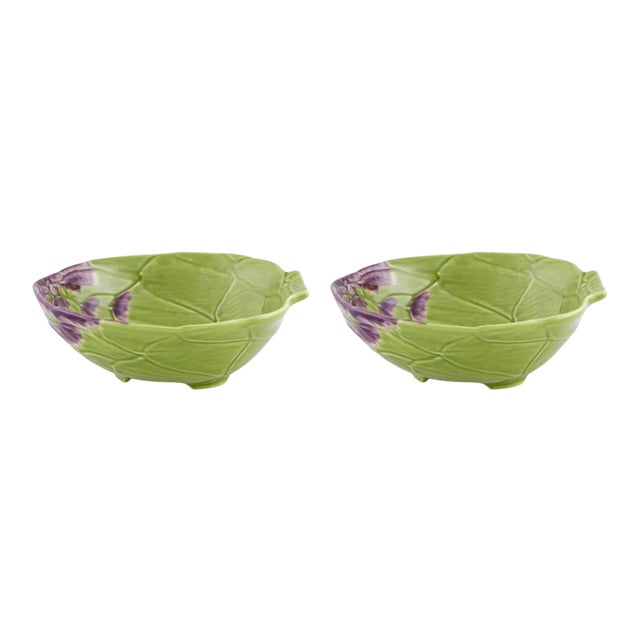 Bordallo Pinheiro Artichoke Pasta Plate, Green, Set of 2 For Sale