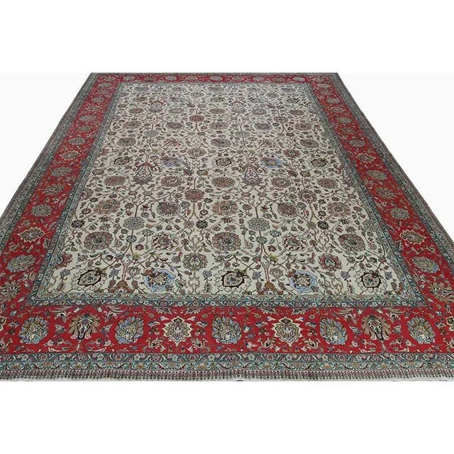 ACTUAL SIZE: 12’0″ x 17’9″ PRIMARY COLOR: Ivory / Rust AGE: Old MATERIALS: Wool FOUNDATION: Cotton PRODUCTION: Handwoven,...