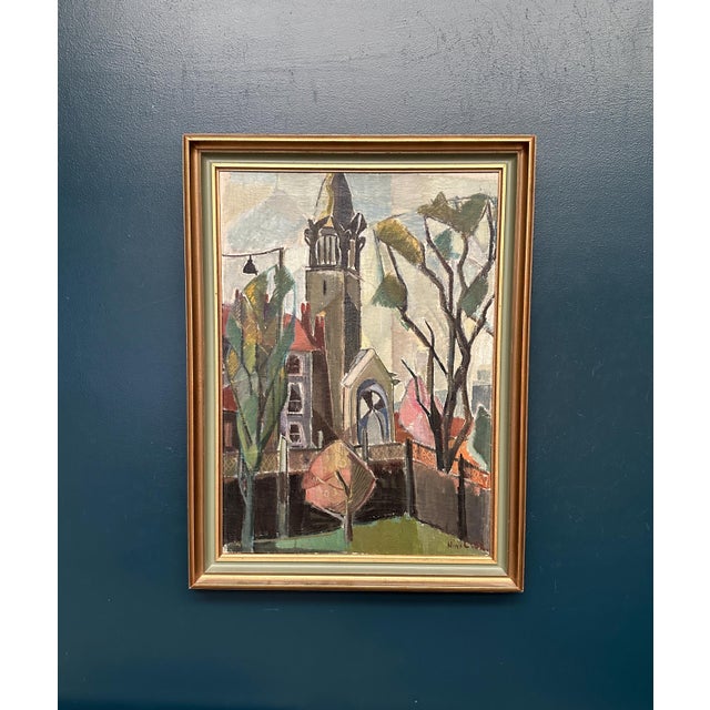 Nini Landgren, Church View, 1952, Oil on Canvas, Framed For Sale - Image 14 of 16