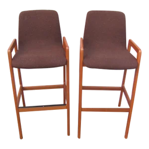 Teak Tall Stools by Tarm Stole for Og Mobelfabrik A/S - a Pair
