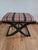 Port 68 Rare Vintage Port 68 Ebonized Wood X-Leg Neoclassical Alex Stool With Striped Upholstery For Sale - Image 4 of 6
