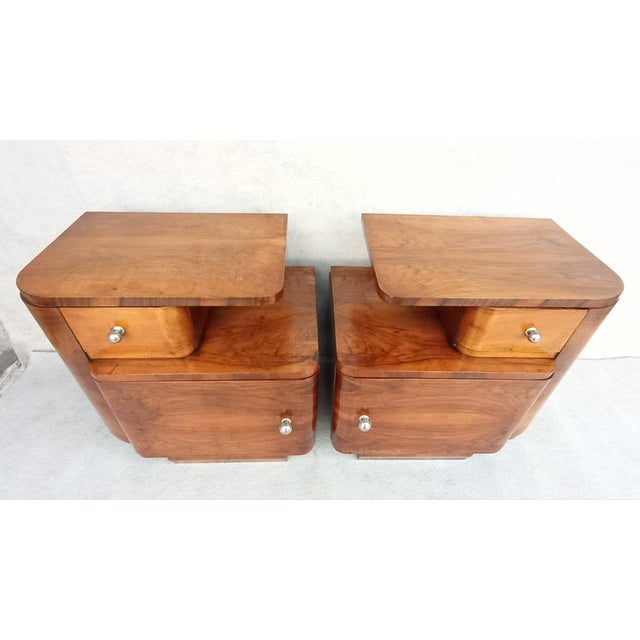 Bedside Tables by Jindřich Halabala for Up Závody, 1940s, Set of 2 For Sale - Image 3 of 18