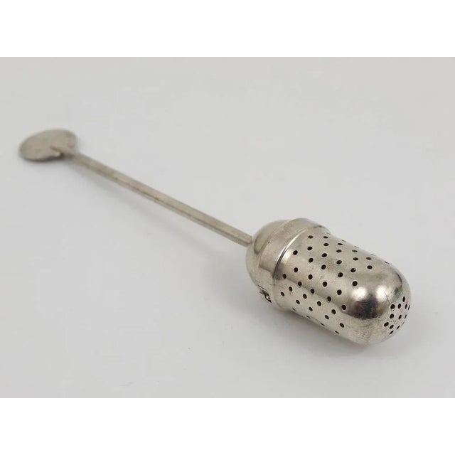 Silver Bauhaus Silver Plated Tea Ball Diffuser attributed to Christian Dell, Weimar, Germany, 1920s For Sale - Image 8 of 9