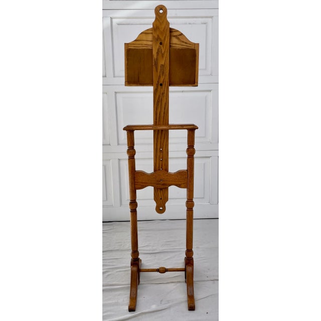Mid 20th Century Traditional Oak Adjustable Vanity Mirror Valet Stand For Sale In Los Angeles - Image 6 of 11