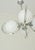 Vintage Chrome Opaline Glass Globe Chandelier, 1970s, in Very Good conditions. Designed 1970 to 1979 Up to 250V (Europe/UK...