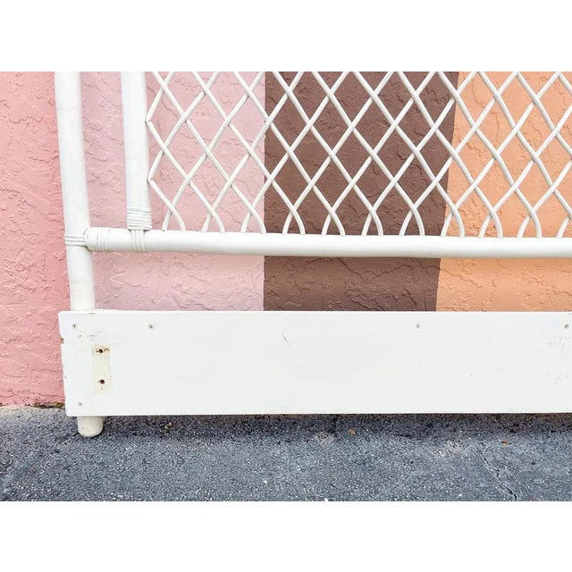 Palm Beach Regency Lattice Love Rattan King Headboard For Sale - Image 11 of 11