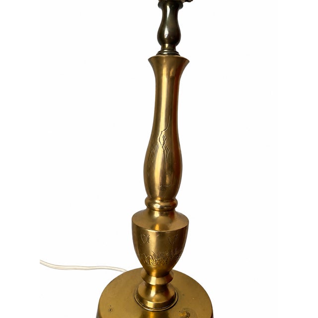 Mid 20th Century Vintage Brass-Tone Baluster Table Lamp, Labeled Lincoln Lighting For Sale - Image 5 of 8