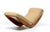Sculptural Walnut Rocking Chaise Lounge in Soft Butterscotch Shearling C. 1980 For Sale - Image 4 of 12