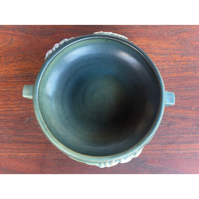 Art Nouveau Vintage Mid Century Roseville Art Pottery Freesia Bowl For Sale - Image 3 of 4