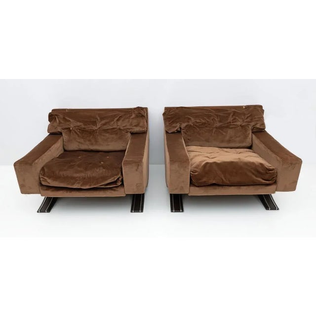 Set of Mid-Century Modern Lounge Chairs attributed to Franz Sartori for Flexform, Italy, 1965, in Good conditions....