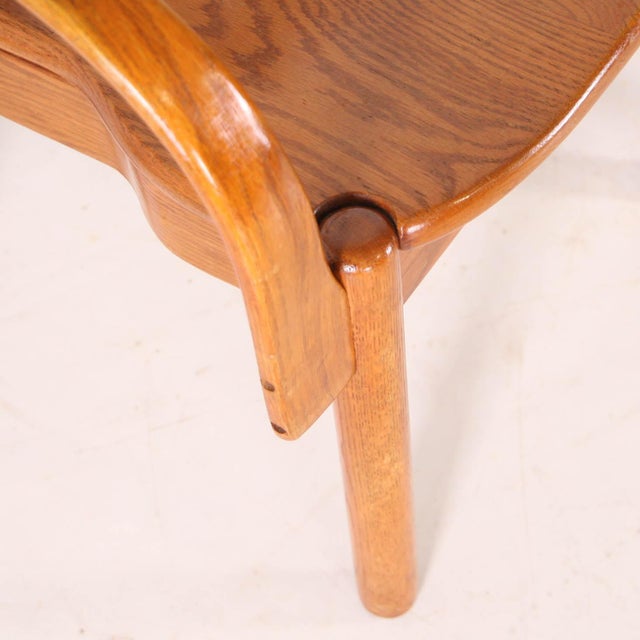 Rare pair of vintage pine armchairs in an organic style. Likely Japanese craftsmanship. Highly sculptural, these...