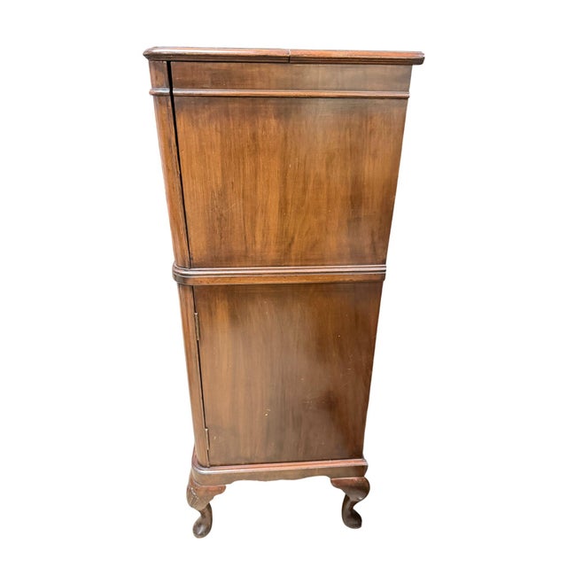 1960s Mid Century Drop Front Cocktail Cabinet Dry Bar For Sale - Image 5 of 14
