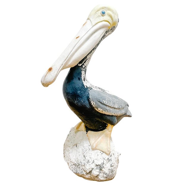 1970s Painted Concrete Pelican Garden Ornament Chairish