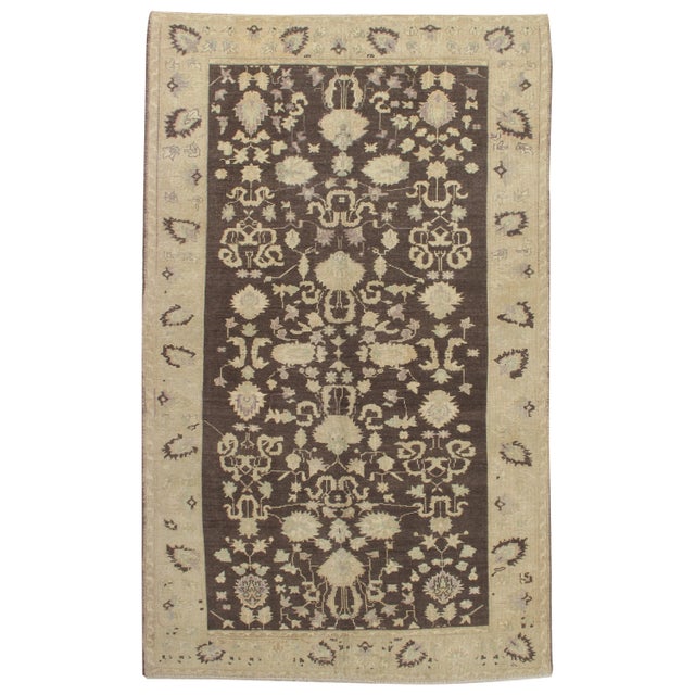 Antique Oushak Carpet, Handmade Turkish Oriental Rug, Beige, Taupe, Charcoal For Sale - Image 18 of 18