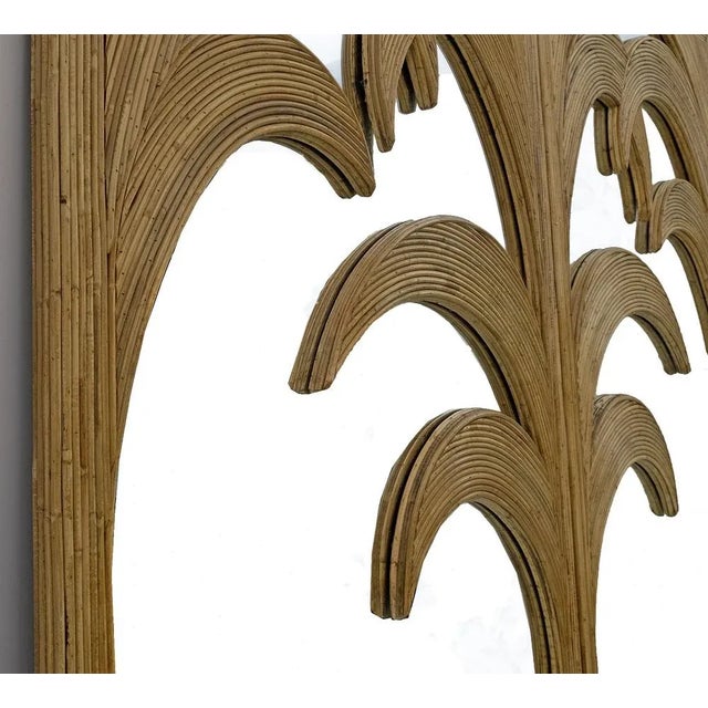 Extra Large Mirror in Bamboo and Wicker from Vivai del Sud, Rome, 1970s For Sale - Image 4 of 8