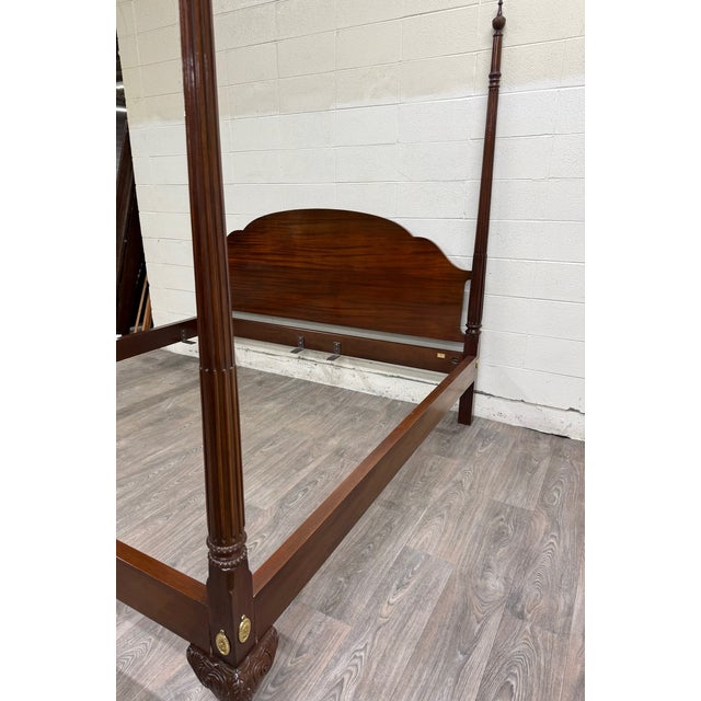 Vintage King Size Councill Craftsman Chippendale Mahogany Carved Four Poster Bed For Sale In Kansas City - Image 6 of 10