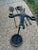 Transitional Vintage Pilgrim Black Iron & Solid Brass Fireplace Tool Set For Sale - Image 3 of 9