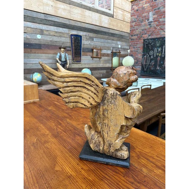 Carved Wooden Angel, 1890s For Sale - Image 4 of 12